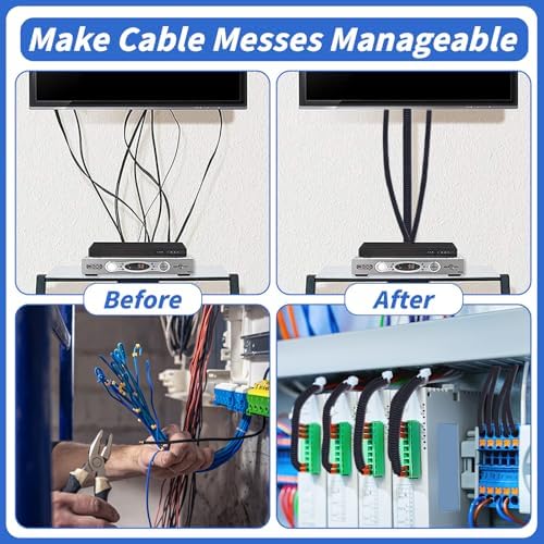 Oleitodh 250 ft 1/4 in OD Split Wire Loom Tubing, with 20 Cable Ties - Image 6