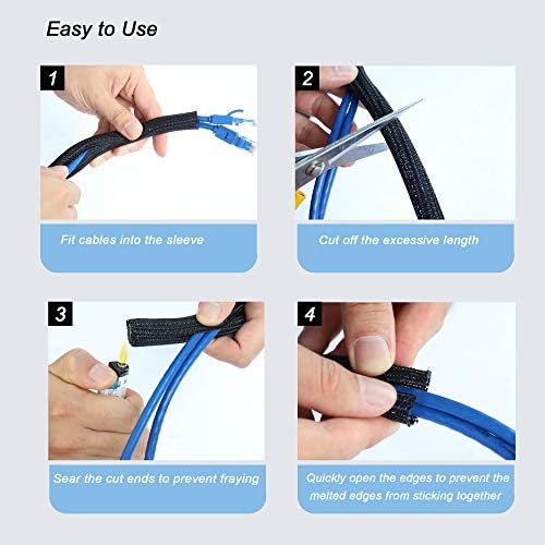 Cable Management Sleeve, Split Design, 25FT - 1.25 Inch, Black - Image 6