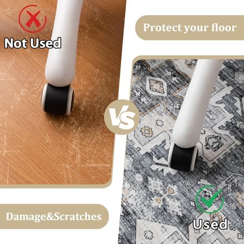 chakme Office Chair Mat for Hardwood Floor, 72"x48" Easy Glide Computer Desk Mat Protector for Rolling Chair Under Desk Rug Nonslip Backing, Machine Wash, (Boho) - Image 4
