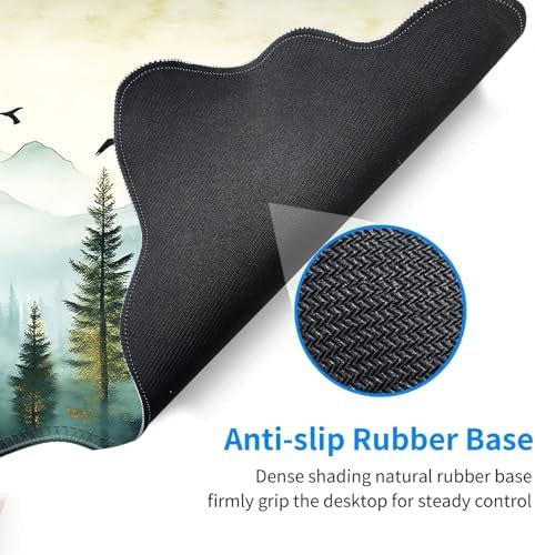 Desk Mat, Mouse Pad with Wrist Rest, 4-in-1 Large Mouse Pads for Desk, Ergonomic Mouse Pad and Keyboard Wrist Rest Gaming Keyboard Mat for Office,Misty Forest and Mountain - Image 4