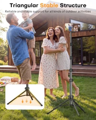 OMOTON 65" Tablet Floor Stand Tripod for iPad with Remote, 360°Phone Holder - Image 6