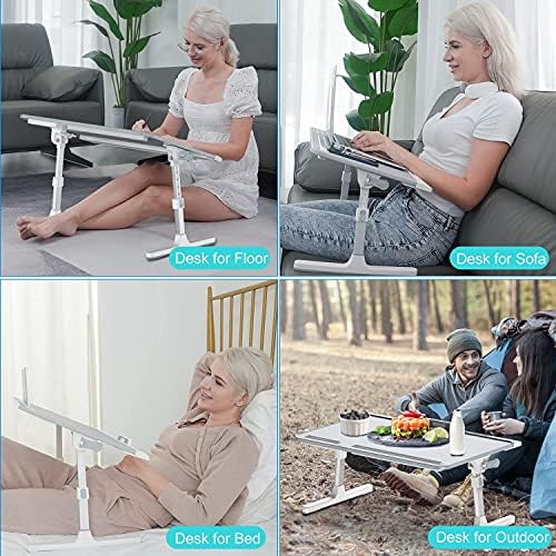 KLEAR Laptop Bed Tray Desk with Adjustable Height & Angle, No Drawer, Grey - Image 4