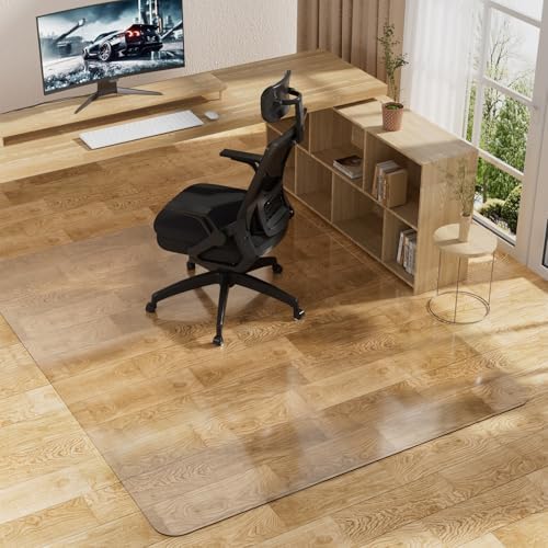 Clear Office Chair Mat for Hard Floors, Plastic Floor Protector for Chairs by MZLCDW