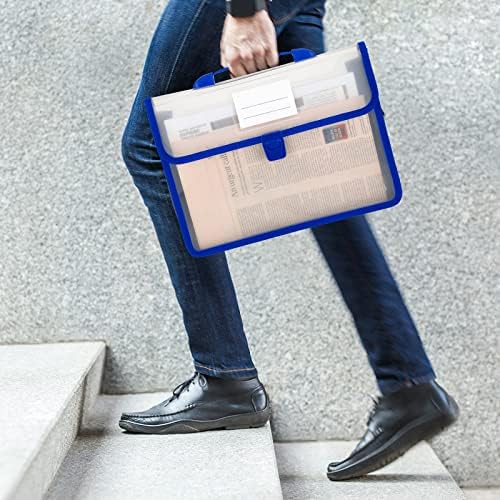 Colarr 15 Pack Plastic Expanding File Folders with Handles, Black, Black - Image 6