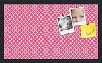 PinPix 24x14 inch Cork Bulletin Board. This Decorative Framed Pin Board Comes with Diamond Pattern in Hot Pink Design and Satin Black. Ideal for Home, Office Decor or School (PinPix-302) by PinPixBulletinBoards