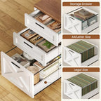 SEDETA 55.1" Farmhouse Desk with Hutch & 3 Storage Drawers - Image 3