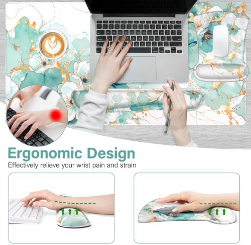 MOSISO Large Gaming Mouse Pad&Keyboard Mouse Pad Set, Green - Image 2