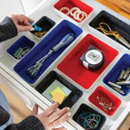 Three by Three Seattle Felt·Like·It! Felt Bins for Office, Crafts, Classroom, Living Room, Bedroom (Cream/Red/Navy, 10) - Image 5
