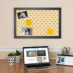 PinPix 34x24 inch Cork Bulletin Board. This Decorative Framed Pin Board Comes with Diamonds in Red and Yellow Design and Satin Black. Ideal for Home, Office Decor or School (PinPix-333) - Image 3