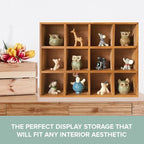 Primo Supply 12-Slot Wood Display Cabinet 12 x 15.5 Square Cubby Shelf Organizer - Tabletop or Wall Shelf - Farmhouse Decor Organizers and Storage - Rustic Wall Decor - Cube Storage & Display Cabinet - Image 4