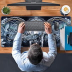 TGFEWYTJYJ Extended Gaming Mouse Pad,Memory Foam Ergonomic Keyboard Mouse Wrist Rest Support Set,Large Desk Mat with Stitched Edges,Non-Slip Base Mousepad Home Office,Dreamcatcher Wolf - Image 6