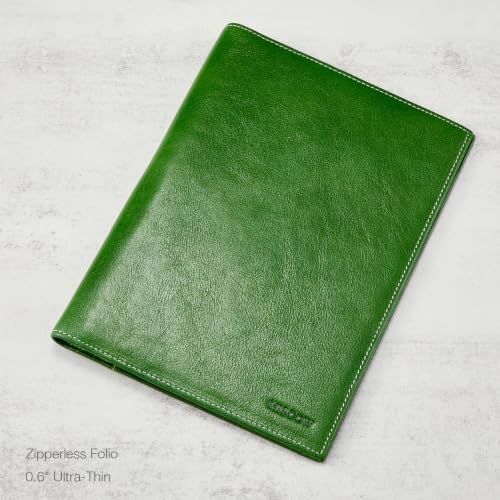 HISCOW Slim Leather Junior Padfolio, 5x8 Notepad Cover, Veg-Tanned Bosco - Image 3