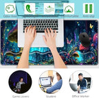 Keyboard Wrist Rest+Mouse Wrist Pad+Desk Pad Set,Memory Foam Ergonomic Easy Typing Pain Relief for Computer Laptop Office Home - Mushrooms and Butterflies - Image 6