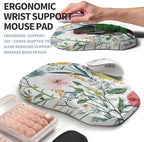 2-in-1 Ergonomic Set, Wave Keyboard Wrist Rest and Massage Slope Mouse Pad Wrist Support, Rebound Memory Foam for Relieve Carpal Tunnel Syndrome and Wrist Pain (Pink Flowers) - Image 3