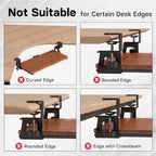 BONTEC Under Desk Keyboard Tray, Pull-Out Keyboard & Mouse Platform - Image 6