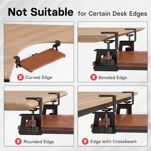 BONTEC Under Desk Keyboard Tray, Pull-Out Keyboard & Mouse Platform - Image 6
