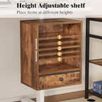 Unionly Clamp-on Under Desk Storage Shelves with Height Adjustable & Drawer - Image 6