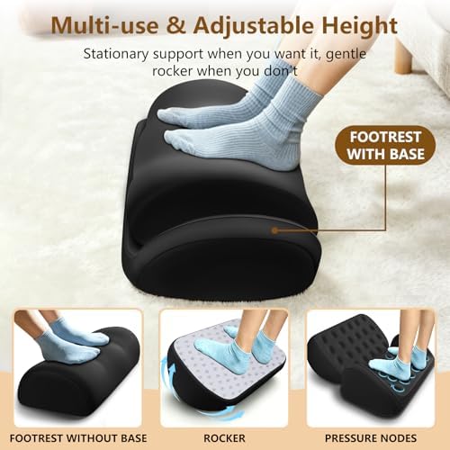 Foot Rest for Under Desk at Work, Adjustable Desk Foot Rest & Foot Stool for Office Work, Gaming Desk Accessories, Multi-Use Leg Rest Pillow for Couch, Bed Sleeping,Washable Cover - Image 3