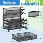 MINDEPOT 4-Tier Paper Organizer + 3-Pocket File Holder, Desktop File Organizers Paper Tray for Office School Classroom Workspace Organization (Black 2+3 Desk Organizer) - Image 2