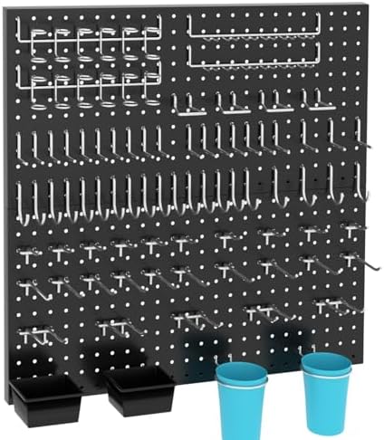 157 PCS Extra Thick Pegboard Hook Set, Metal Pegboard Accessory Organizer with Storage Bins and Peg Locks, Fits 1/4 Inch Pegboard Only, Ideal for Tools, Garage and Workshop Storage(Silver) - Image 7