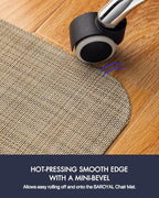 BARoyal Office Chair Mat for Hardwood Floor Under Desk Computer Rolling Chair Mat for Wood/Tile Floor Non-Slip Heavy Duty Desk Rug PVC Plastic Hard Floor Protector 45" x 53"(Linen) - Image 5