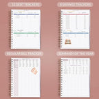 GoGirl Budget Planner & Monthly Bill Organizer with Pockets, Rose Gold - Image 5