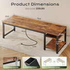 Huuger 71'' x 23.6'' Computer Desk with Power Outlets, 0.95'' Thick Desktop - Image 2