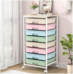 SYKIARIOL Rolling Cart with Drawers, 8 Drawers Utility Cart, Rainbow by SYKIARIOL