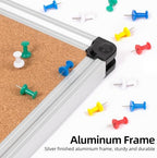 Extra Large Cork Bulletin Board 72" X 48", Silver Aluminum Framed 6'x4' Corkboard for Wall, Wall Mounted Notice Pin Board with 18 Push Pins for School, Home & Office - Image 3
