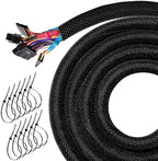 20FT Split Cable Management Sleeve Wire Loom Tubing Cord Protector for High-Temperature Automotive Harness Wires and Home Cable Management,Self-Wrapping Braided Cord Covers (1/2 Inch) by uuvzvcek