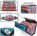 CNK Accordion File Organizer - 36 Pocket Teal Folder with Ergonomic Handle, Double Lock Buckles, Protects Documents, Durable Polypropylene, 8.5 x 11 in - Image 4