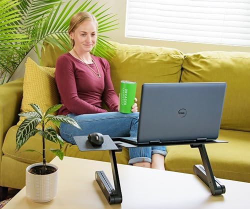 Uncaged Ergonomics WorkEZ Laptop Stand for Desk and Bed, Lap Desk, XL-Black - Image 2