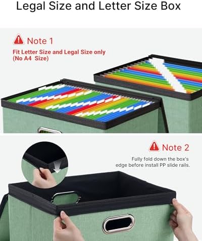 Oterri File Box Large 2-Pack Hanging Organizer for Letter/Legal-Size Folder - Image 5