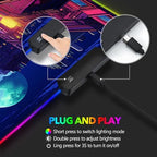 AIMSA RGB Gaming Mouse Pad, Large Mousepad with 14 Led Light Modes, Keyboard Pad Gaming Accessories for Desk, Non-Slip Rubber Base Mouse Mat for Gamer, Modern Urban Night Scene - Image 3