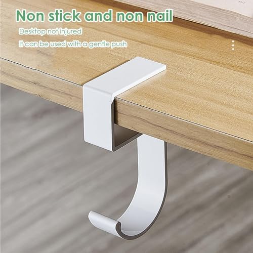 Coat Rack with Hooks Wallet Table - Metal Headphone Clamp,Aluminum Alloy Under Desk Shelf Headphone Holder - Image 2