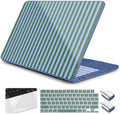 for MacBook Neo 13 inch Case 2026 (Model A3404, A18 Pro) Precision Fit & Scratch Unique Design Hard Shell, Keyboard Cover, Trackpad Protector, 2 OTG Adapter, for Women Cute, Green Stripes by Yebiseven