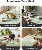 Aothia Faux Leather Desk Mat - Large Mouse Pad, Non-Slip PU Leather Blotter, Waterproof Writing Surface for Office and Home (Aqua, 63" x 24") - Image 6