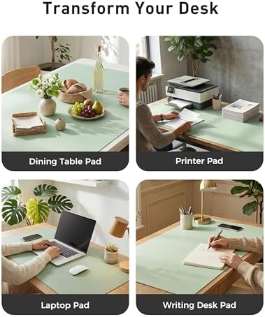 Aothia Faux Leather Desk Mat - Large Mouse Pad, Non-Slip PU Leather Blotter, Waterproof Writing Surface for Office and Home (Aqua, 63" x 24") - Image 6
