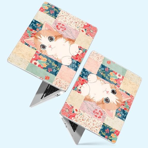 for New MacBook Air 13 inch Case 2026 M5 2025 M4 2024 M3 Chip– Aesthetic Lightweight Cute Design Clear Hard Shell 6-in-1 Bundle with TPU Keyboard Cover & 2X OTG Adapters, Lovely Cat - Image 2
