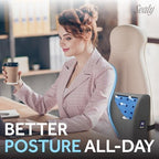 Sealy Lumbar Support Pillow with Cooling Gel – Ergonomic Office Chair Cushion for Back Support – Memory Foam Back Pillow for Car, Office, or Home, Gray - Image 2