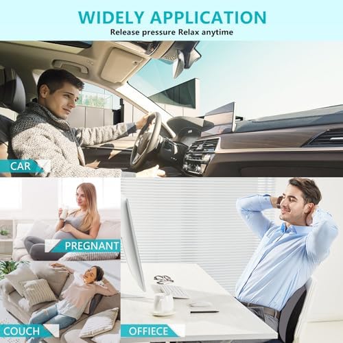 FLORICH Car Seat Cushion and Back Support for Office Chair Memory Foam Chair Cushions Pressure Relief Seat Pads with Gel Massage Point Lumbar Support Relief Sciatica & Tailbone (Light Grey) - Image 6