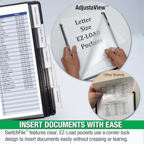 Ultimate Office SWITCHFILE 10-Pocket Reference Display Organizer Black Pkts - Image 5