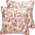 ISAENNE Designer Linen Square Throw Pillow Cover,Set of 2,18"x18"-Ruyi A by Isaennehomedecoration