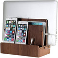 G.U.S. The Original Multi Charging Station | Home Office Desktop Charging Station for Multiple Devices | for Laptops, Tablets, Smart Phone | Phone Holder, Station Dock & Organizer - Walnut by GreatUsefulStuff