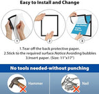 11"x 17" Self Adhesive Magnetic Sign Holder, Double Sided Window Magnetic Display Frame, Peel and Stick Picture Frames for Office/Home/Store/Door/Glass/Wall Display (Black,10Pack) - Image 6