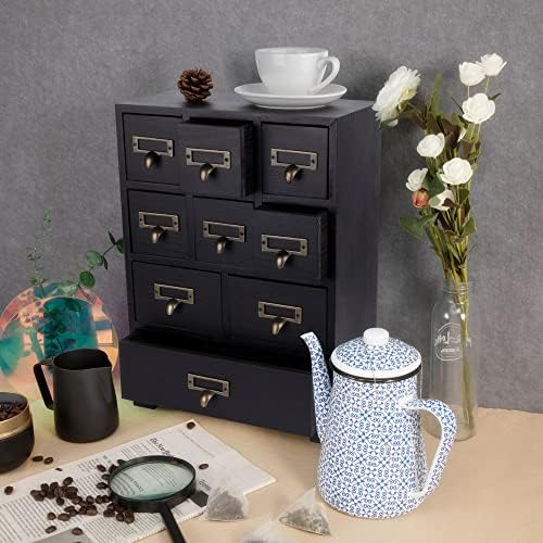 Apothecary Drawers Apothecary Cabinet with Drawers, Black - Image 5
