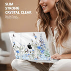 May Chen for 2026 MacBook Pro 14-inch M5 M4 M3 M2 M1 Pro/Max Chip, Release 2026 2025-2021, Model A3427 A3426 A3434 A3112 A3401 A3185, Plastic Hard Shell with Keyboard Cover, Blue Flowers - Image 4