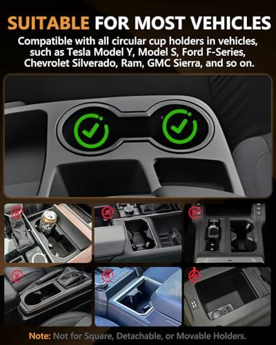 Car Desk for Laptop, 360° Rotation Cup Holder Table, Car Table & Car Food Tray for Tesla Model Y/3, F-150/Ram 1500/GMC Sierra 1500 & Most Vehicles, Car Accessories for Women & Men(Long Pole) - Image 5