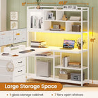 SEDETA 58'' L Shaped Computer Office Desk with 3 Drawers and Bookshelf - Image 2