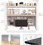 Desk Hutch Desktop Bookshelf, 2 Tier Computer Desktop Bookshelf with Pegboard,Wood Hutch Bookcase Organizer,Multipurpose Countertop Storage Shelf,Display Shelf Rack for Home Office Dorm - Image 7